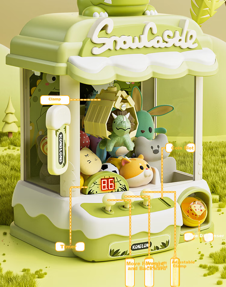 AoZhiJia Claw Machine Toy for Children 3-6 Years Old, Girls' Birthday Gift, Pretend Play Large-Sized Gacha Doll Grabber Machine 19