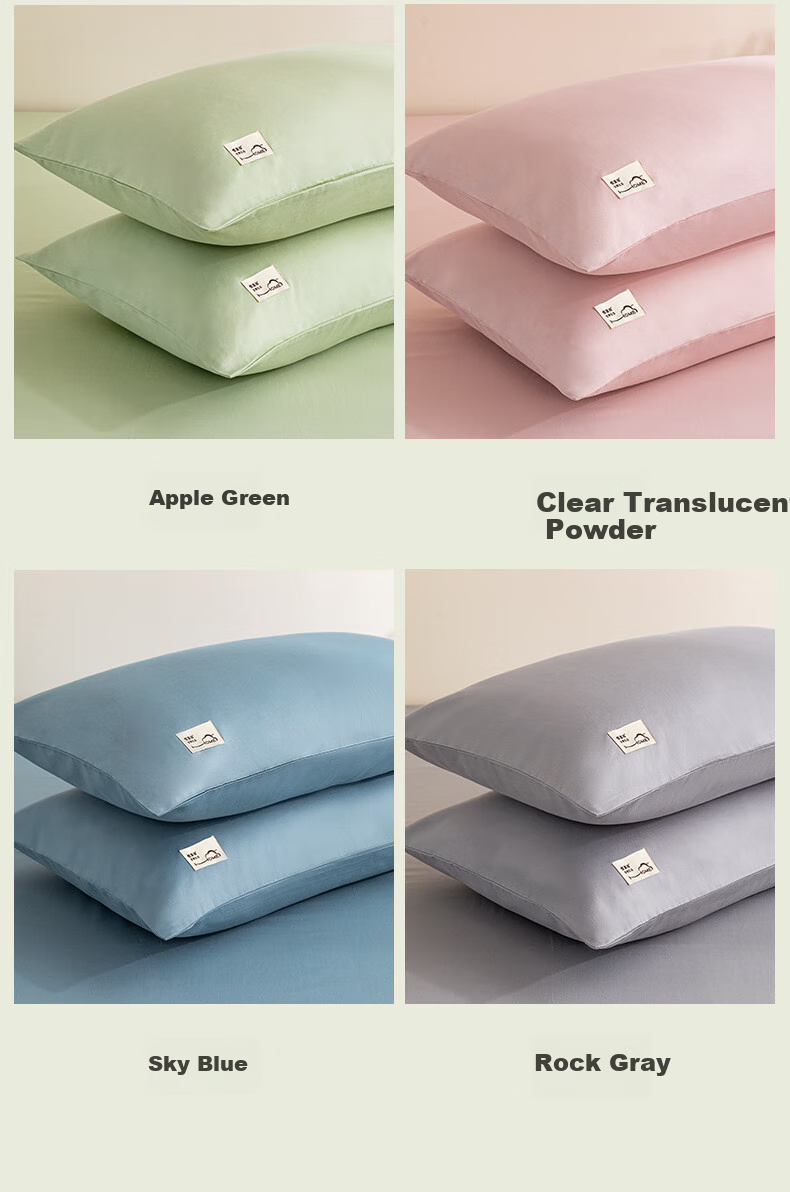 Hengyuanxiang Class A Antibacterial Pure Cotton Pillowcase, 100% Cotton Pillow Cover, 48x74cm, Set of Two, Apple Gree 8