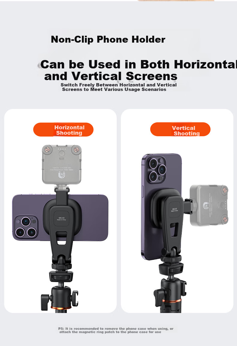 VRIGweilege MG-03 Magnetic Hot Shoe Phone Clamp, Camera External Display Stand, IPhone 17 Phone Holder, Screen Mirroring Bracket, Cold Shoe, Multifunctional Horizontal And Vertical Shooting Monitor, Hot Shoe Live Streaming 4