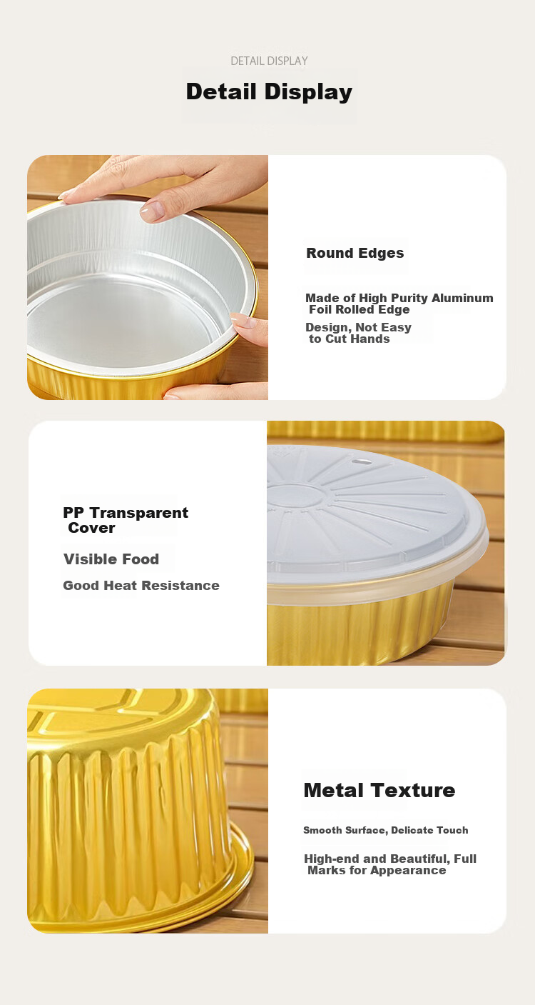 Maxcook Air Fryer Aluminum Foil Trays, Aluminum Foil Plates Bowls Baking Pans for Baking Barbecue Hot Pot Disposable with Lid 5 Pieces MCPJ6613 10