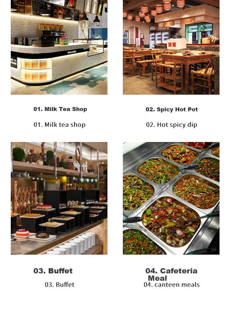 Baijie Stainless Steel Divided Plate, Square Commercial Portion Tray, 1/1 Cafeteria Serving Tray, Food Container, 15cm Fast Food Tray (Lid Not Included) 6