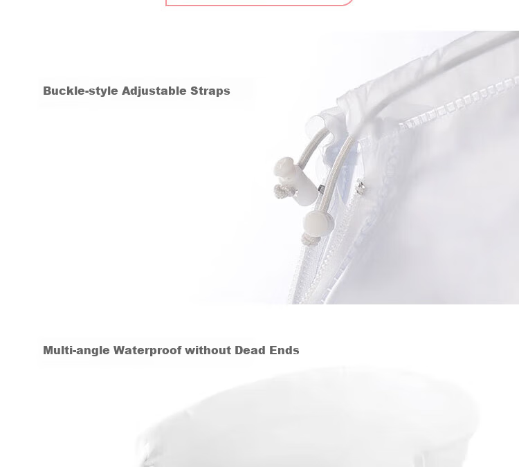 BWNK Waterproof Shoe Covers, Thick Rain Boots, Portable Non-Slip Wear-Resistant Rain Boots, White, Size XL 18