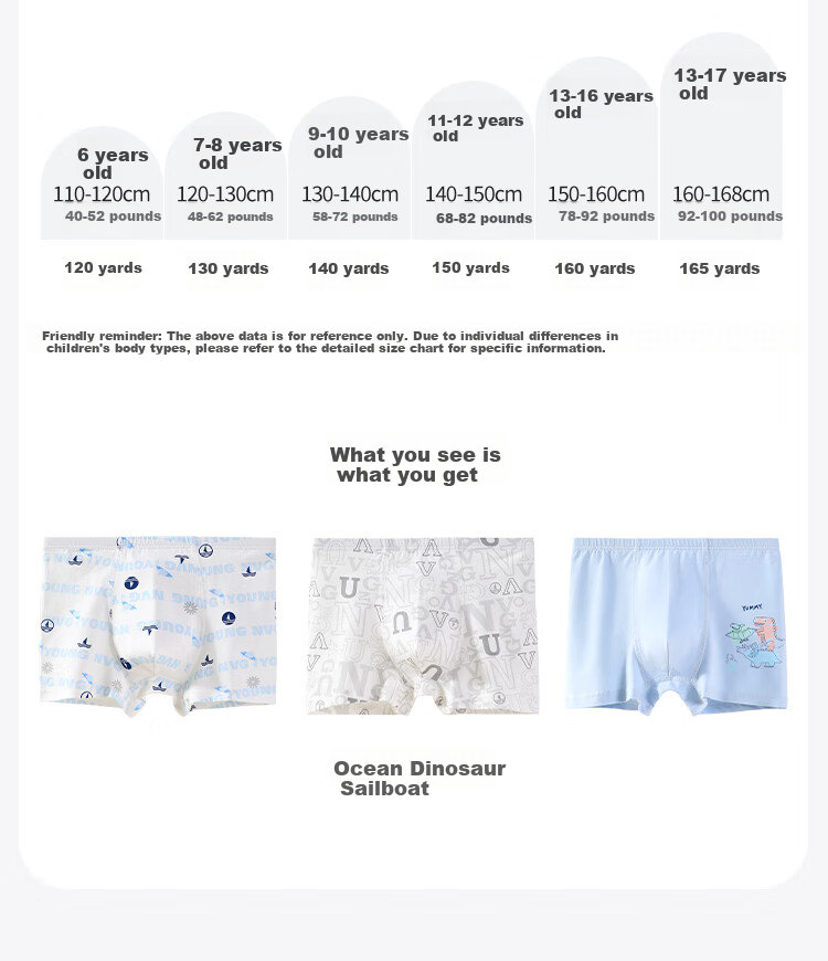 Navigare Boys' Underwear, Children's Boxer Briefs, 4-Pack Cartoon Comfortable Breathable Sail Set, Mixed Colors, Size 120 4