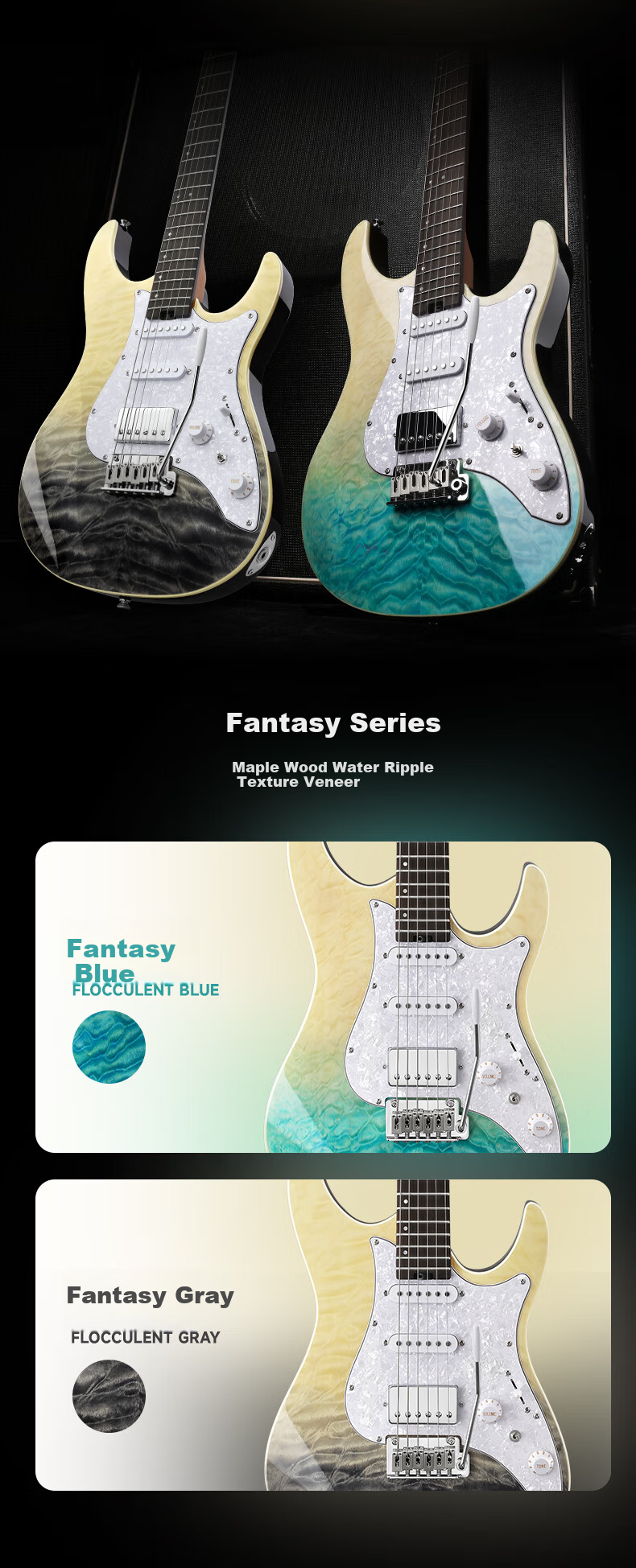 DONNER DST 550 Electric Guitar for Beginners, Intermediate And Advanced Adult Male And Female Students, Electronic Guitar for Rock Music, Turquoise 3