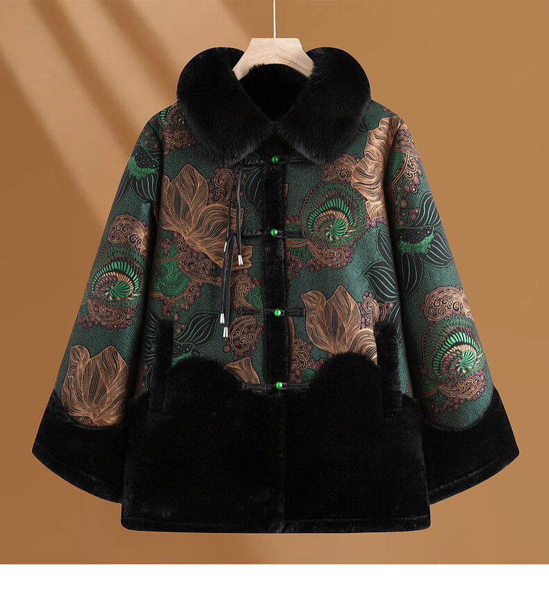 Fengxiao Stylish Winter Coat for 50-60 Year Old Middle-aged and Elderly Women, High-end Plus Size Autumn and Winter Outerwear for Mature Ladies 8