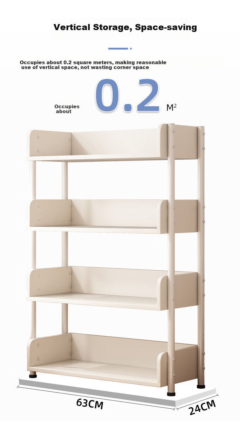 Shanshanmuyi Floor-Standing Bookshelf, Simple Bookcase, Student Storage Rack, Home Living Room Multi-Layer Storage Shelf 6