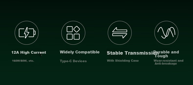 CangHua Dual-Head Type-C Data Cable, 12A Charging Cord, VOOC Super Flash Charging 100W Fast Charge, Suitable for OPPO Find X8/X9/Reno14/13 Phones And Tablets, 1.5 Meters 2