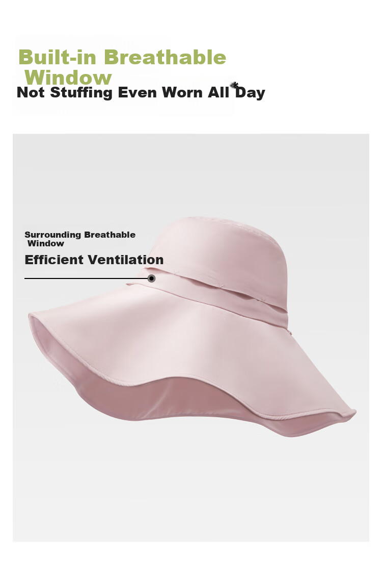Beneunder Women's Double-Sided Sun Hat, Wide Brim Fishing Hat, UV Protection Full Face Sun Visor AL005 6
