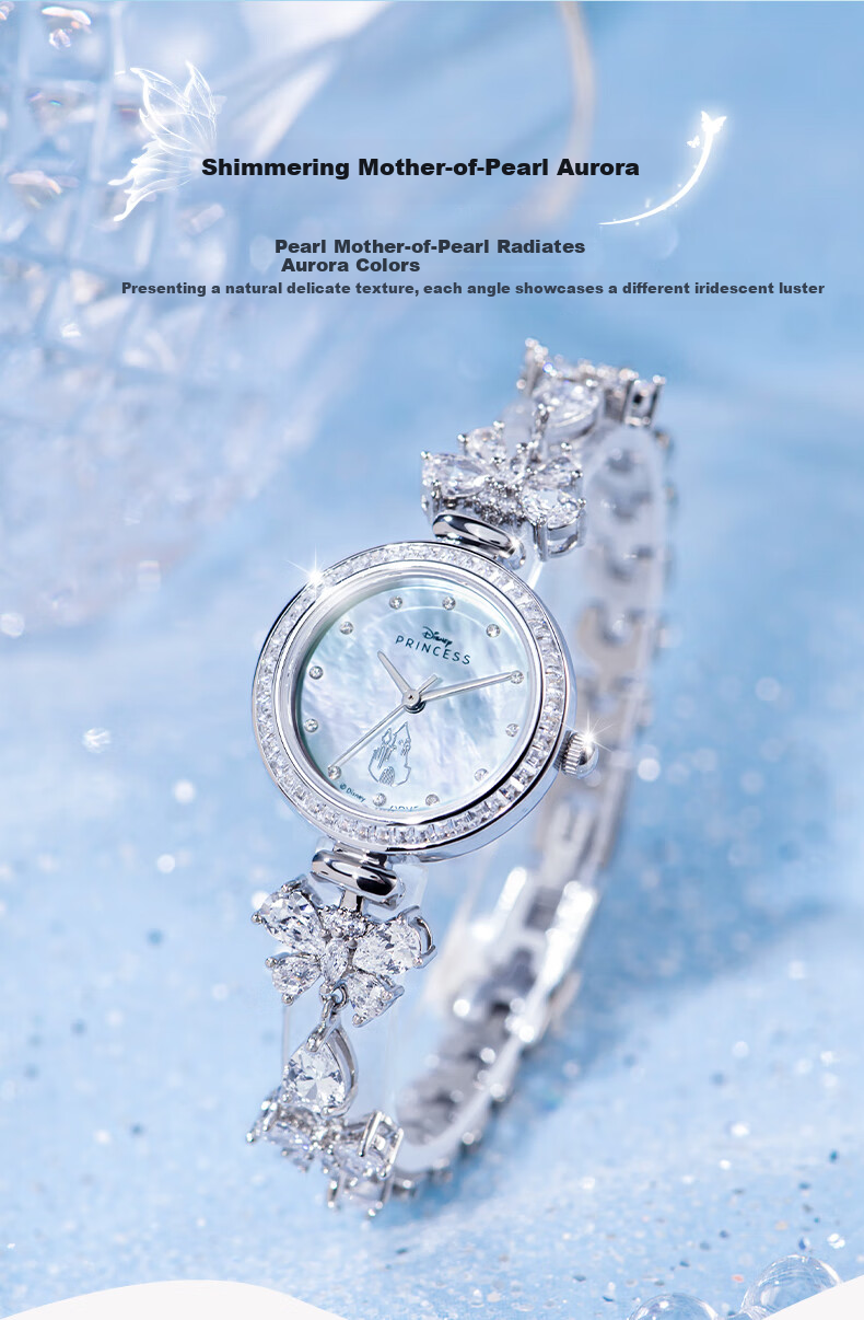 Disney Butterfly Watch, Women's Small Fortune Butterfly Full Diamond Bracelet Watch, Small Dial, Birthday, March 8th Festival, New Year Gift for Girlfriend 7