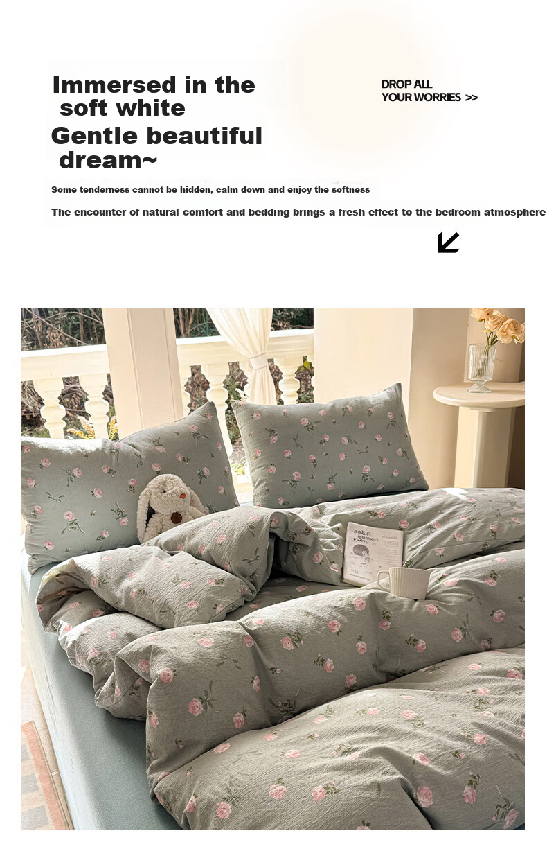 Hodo Class A Double-Layer Gauze Duvet Cover, Single Piece, Thickened, for Home Use, Double Bed Sheet, Skin-Friendly, for Sleeping Naked, 200*230cm, Semi-Sheer 7