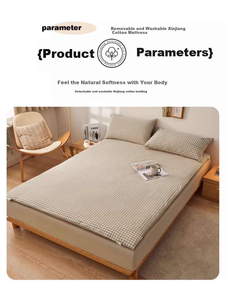 Wuyinliangpin 100% Xinjiang Cotton Mattress Pad, Removable And Washable, Pure Cotton Mattress Cover, All-Cotton Quilt, 1.8x2 Meters, 7 Ji 19
