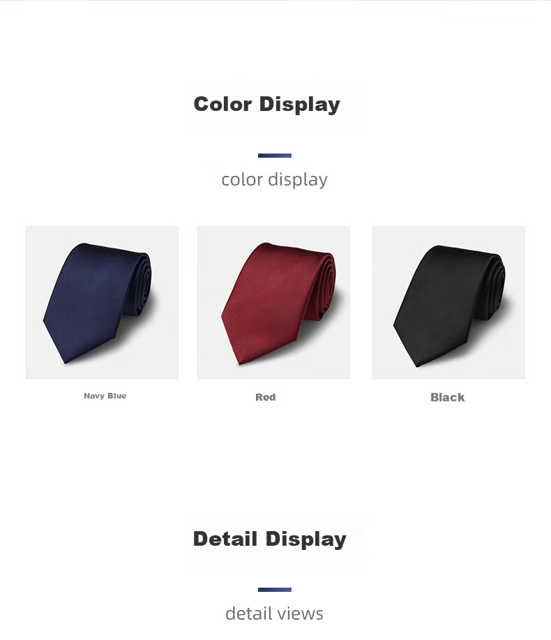 Luomeng Men's Necktie, Business Formal Wear, Versatile Solid Color Hand-Tied 8CM Work Wedding Tie Gift Box Set 3