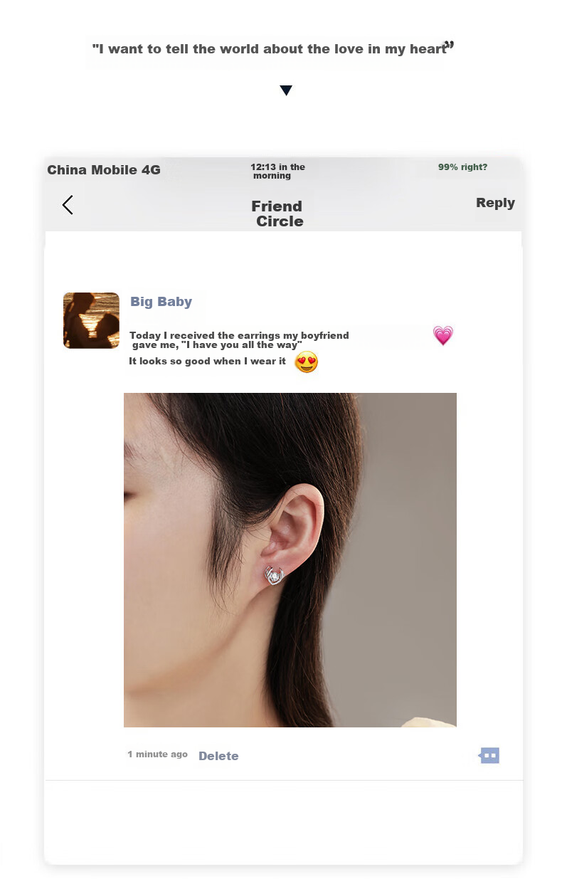 MANHE S925 Silver Stud Earrings for Women, New 2026 Style Ear Jewelry, Birthday Gift for Wife Or Girlfriend 4