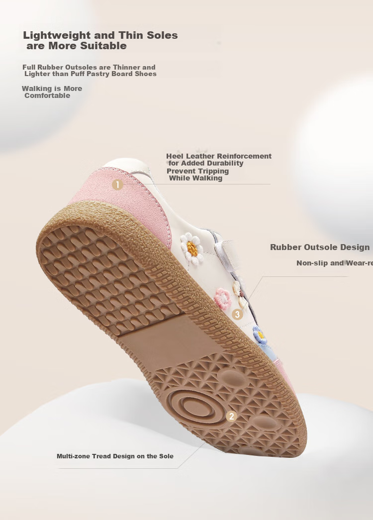 BALABALA Girls' Low-Top Sneakers, Children's Autumn New Style Non-Slip Shoes, Sweet Color-Block Design, Trendy And Cool 5
