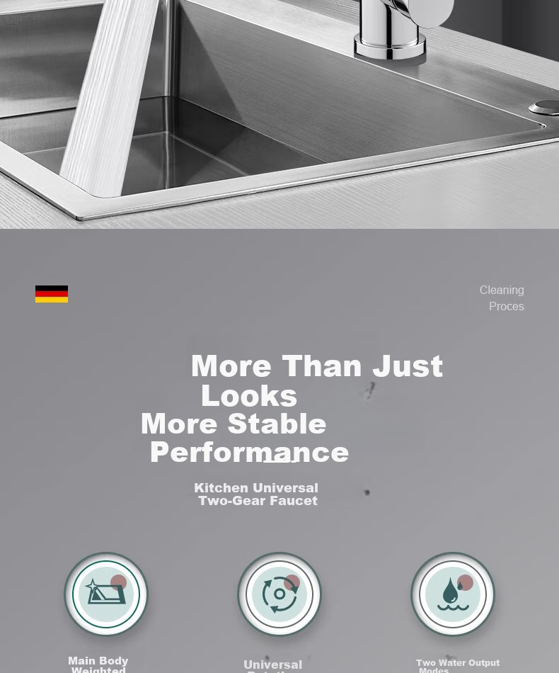 WUZORY [Germany] Kitchen Faucet Sink 360° Rotating Hot And Cold Dual Control Anti-Splash Faucet CFLT-GY2D 4