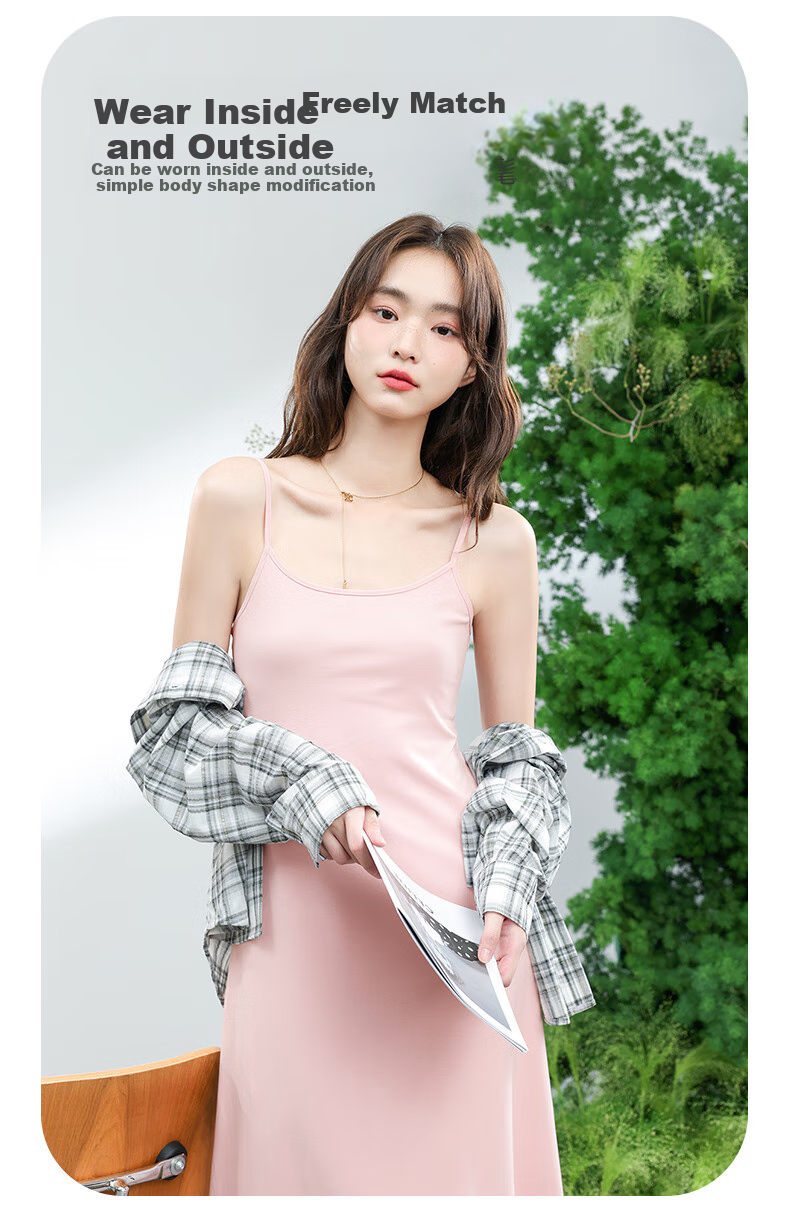 MJ STYLE Spaghetti Strap Dress for Women, 2026 Summer New Elegant Sexy Waist-Cinching Slimming Fitted Vacation Style Long Dress 7