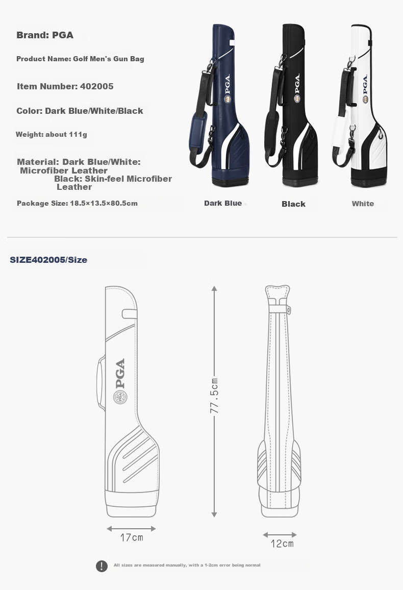PGA Golf Bag for Men, Ultra-Light Portable Club Bag, Practice Ball Bag for 6 Clubs, Navy Blue 2