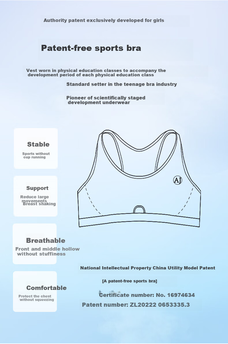Aimer Junior Girls' Training Bra, First Second Third Stage Vest-Style Bra, Three Stages, Size 170 6
