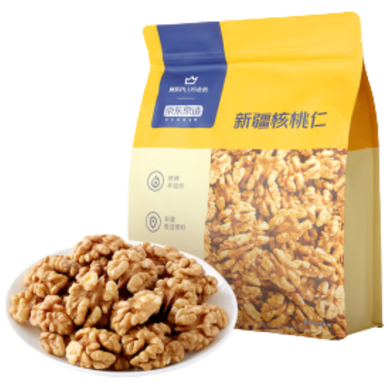 京东京造鲜来多 XPLUS会员联名款新疆核桃仁500g袋装坚果炒货0添加零食