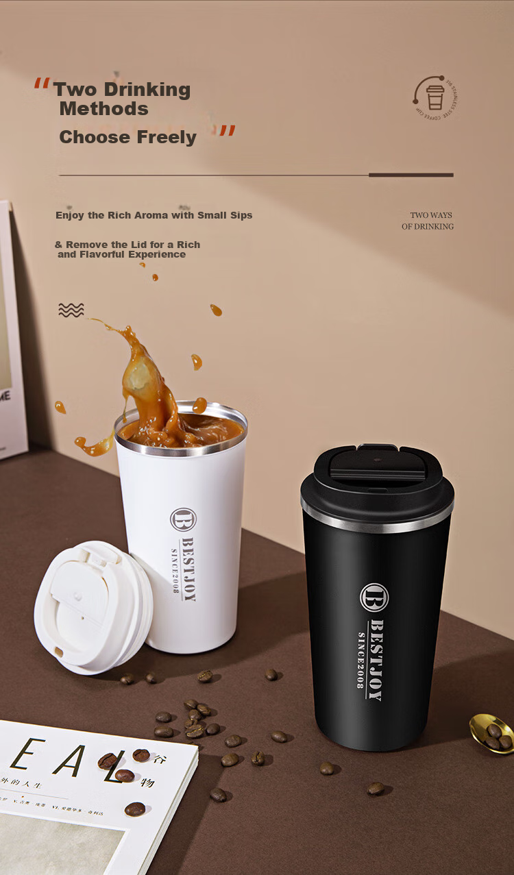 FUGURNG BESTJOY Coffee Mug, Fully Automatic Stirring Cup, 316 Stainless Steel Insulated Cup, Magnetic Electric Coffee Maker for Milk Powder, 400ml 5