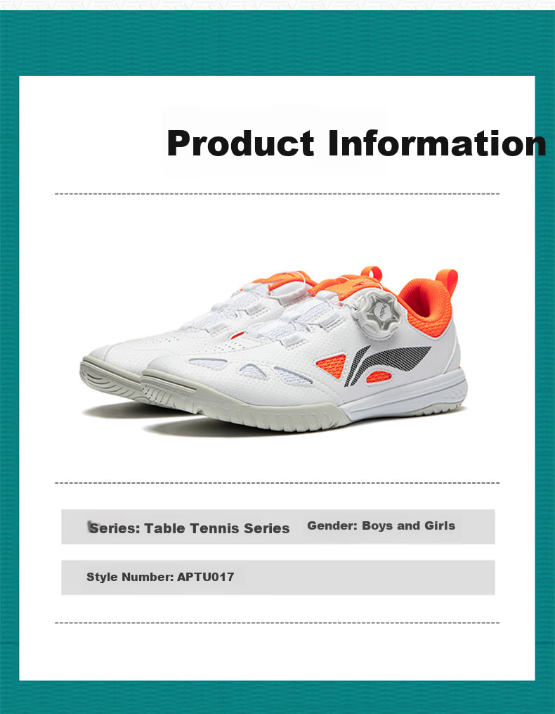 Li-Ning Children's Table Tennis Shoes, Professional Training And Competition, Non-Slip, Wear-Resistant, Breathable Sports Shoes, Bright Blue, Size 34 8