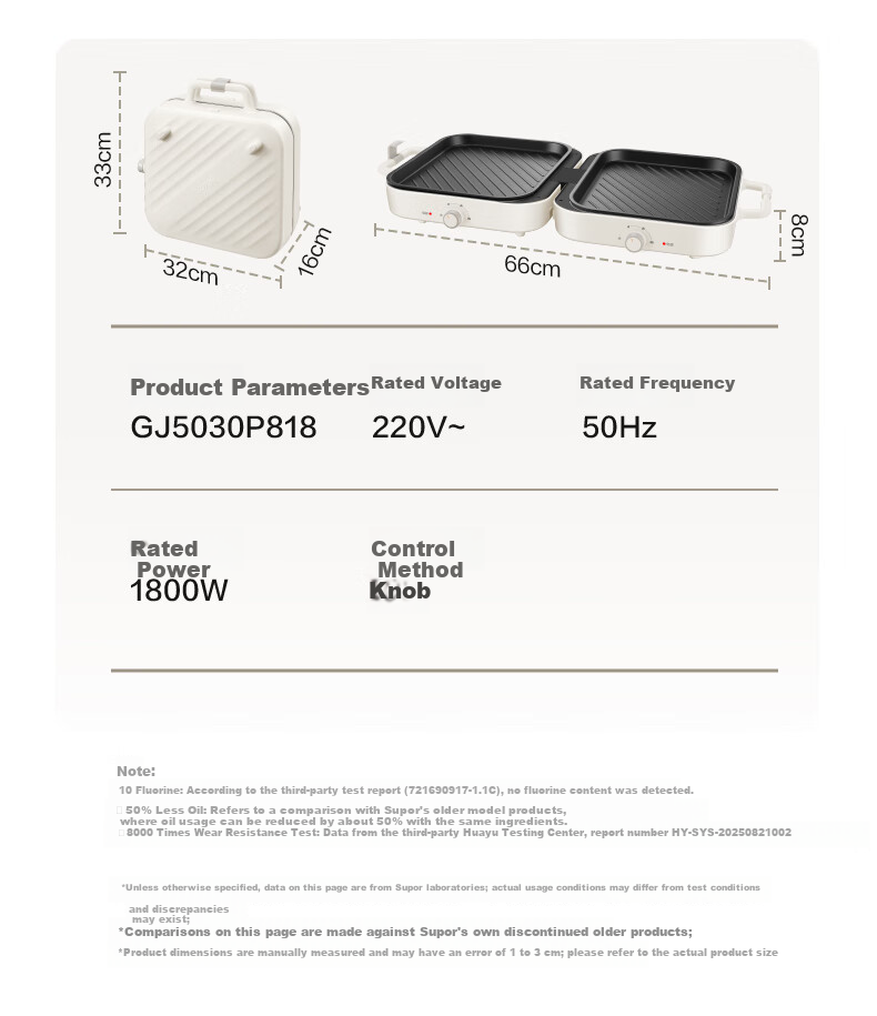 SUPOR Electric Grill Pan, Home Multi-Functional Non-Stick Grill, Detachable And Foldable Outdoor High-Power Barbecue GJ5030P818 33