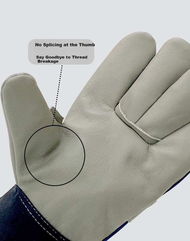 Shengfang Half Leather Welding Gloves, Heat-Resistant Insulated Welding Two-Layer Cowhide Leather Work Gloves for Construction Sites, 5 Pairs 10
