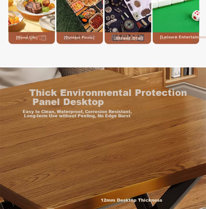 Mushuangfu Folding Table, Dining Table for Small Apartments, Living Room Eating Table, Outdoor Stall Table, Portable Small Square Table for Rental Apartments 1