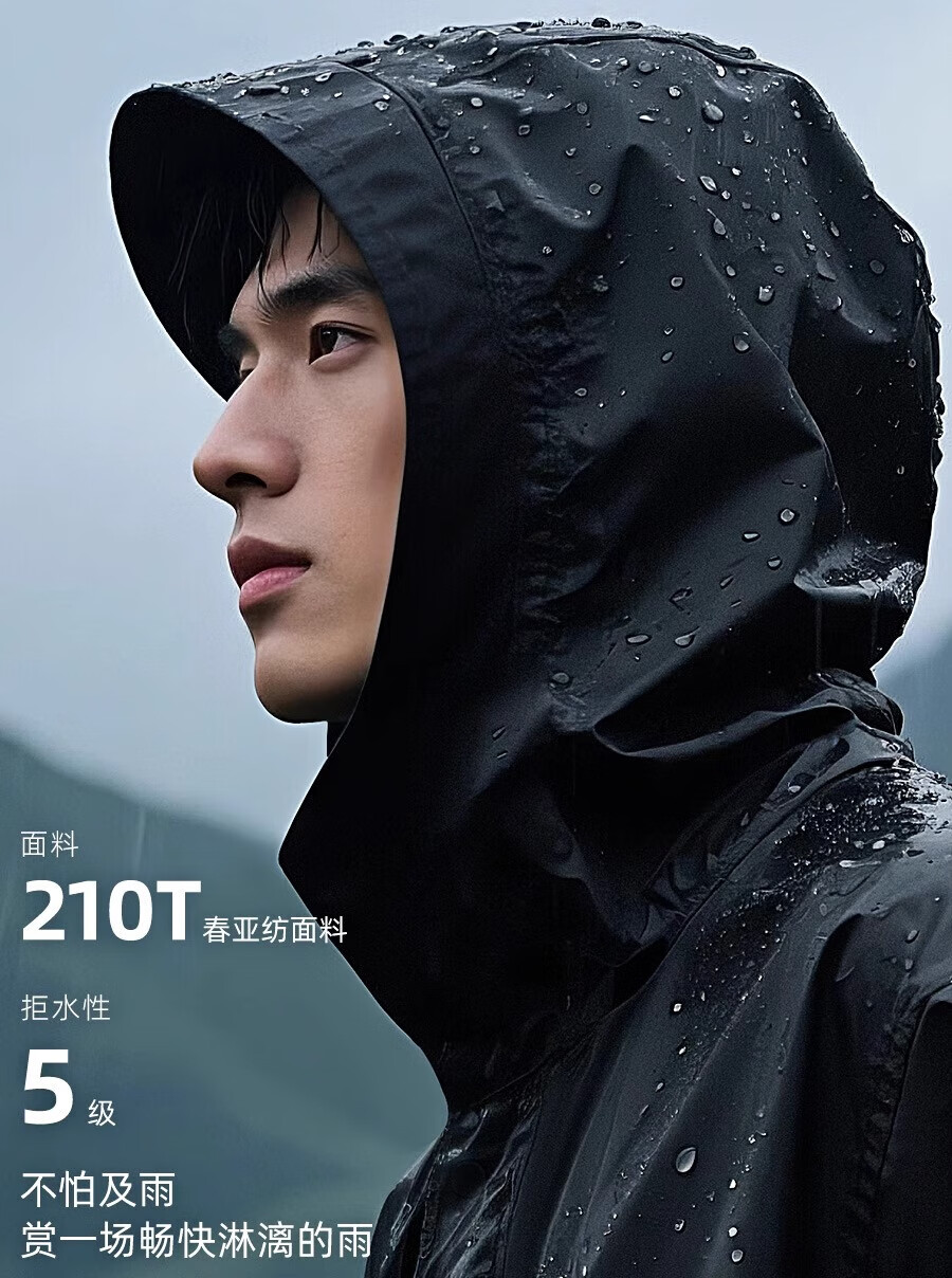 Lido According to Chen Reflective Raincoat for Riders Hooded Full-Body Rainproof Outdoor Duty Factory Electric Bike Adult Split Rain Poncho Customizable 3