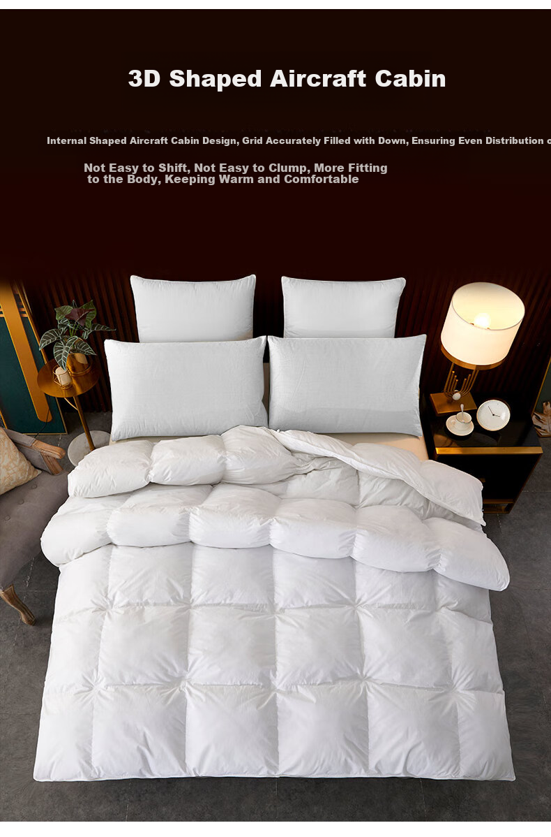 Hengyuanxiang down Comforter, High-Count Pure Cotton, 100% White Duck Down, Autumn And Winter Duvet Insert (Filling Weight 1000g), Approximately 4 Jin, 2×2.3m, White 7