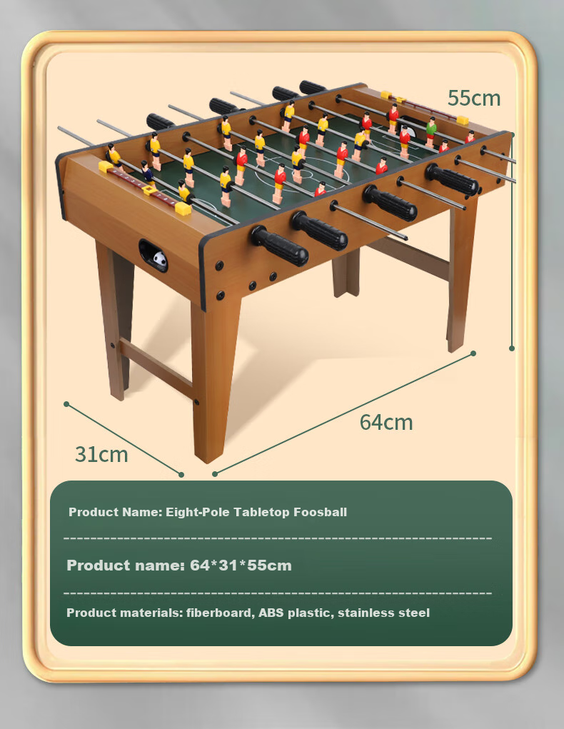 Hongdeng Tabletop High-Leg 8-Rod Soccer Machine Toy, Indoor Two-Player Board Game, Birthday Gift for Boys 12