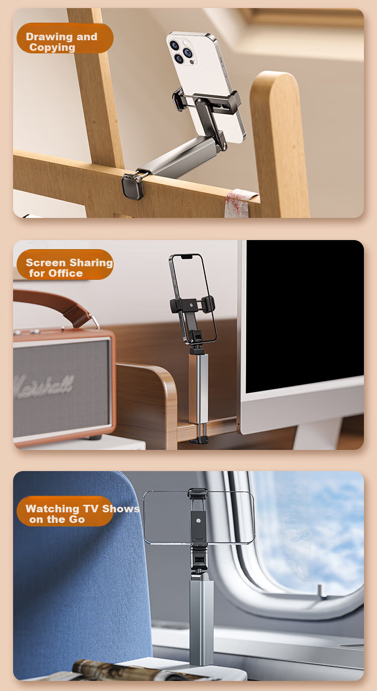 Dijialun High-Speed Rail, Airplane Travel Car Phone Holder, Portable 360-Degree Rotating Stand for Watching Shows And Taking Photos While Traveling 10