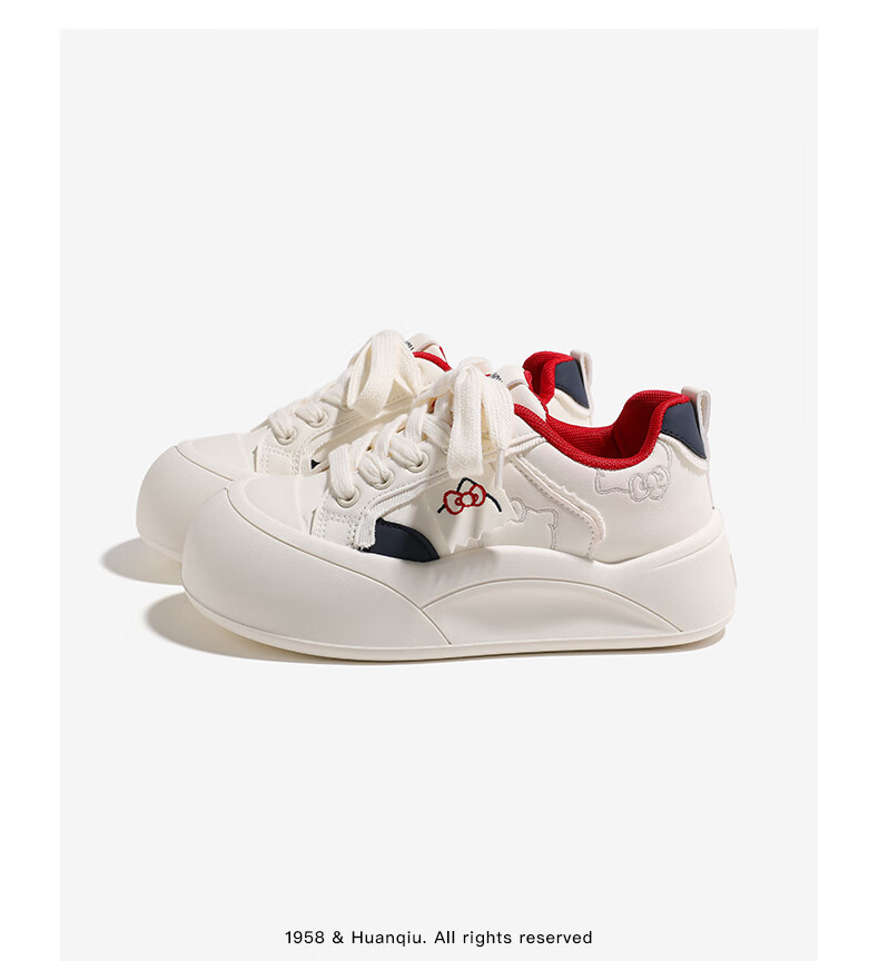 Global Platform Chunky Toe Shoes Women 2026 Spring New Height Increasing White Sneakers Cute Cat Versatile Casual Shoes Beige 38 7