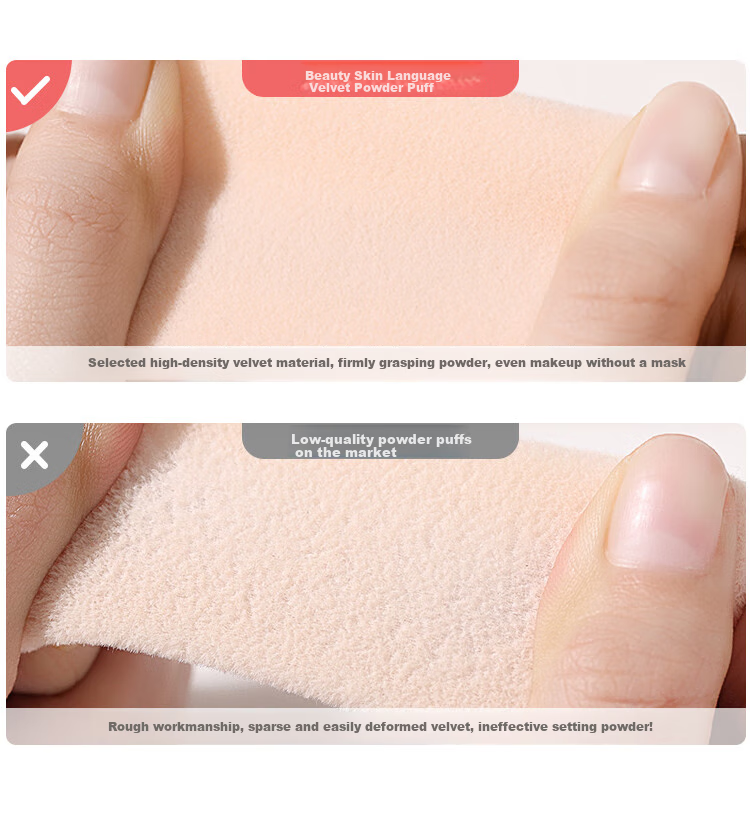 Meifuyu Double-Sided Flocked Powder Puff (Thin Round Shape), 3 Pieces, CT Replacement for Loose Powder Puff, Setting Makeup, MF8559 5