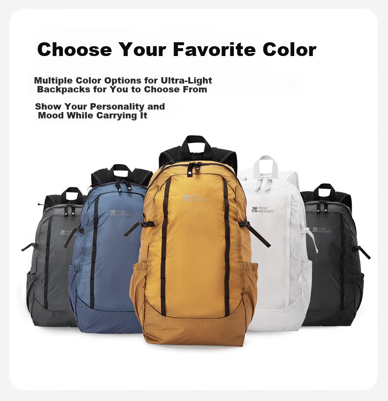 MOBIGARDEN Lightweight Feather-Like Skin Bag, Outdoor Camping Ultra-Light Water-Resistant Backpack, NX24664024, Polar White 10