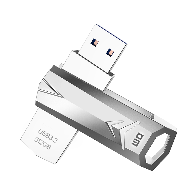 DM Daimai 512GB USB3.2 Flash Drive, Metal PD096 Warrior, Rotatable Computer USB Drive, High-Speed Portable Drive for Car Use
