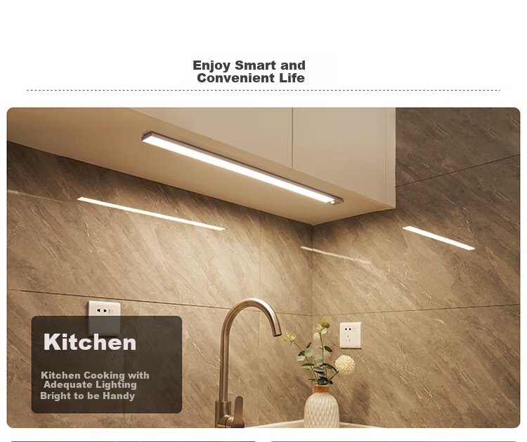 NVC Valentine's Day Cool Dormitory Cabinet Light, Bathroom Night Light, Three-Color Touch Control, Sensor-Activated Dimming 8
