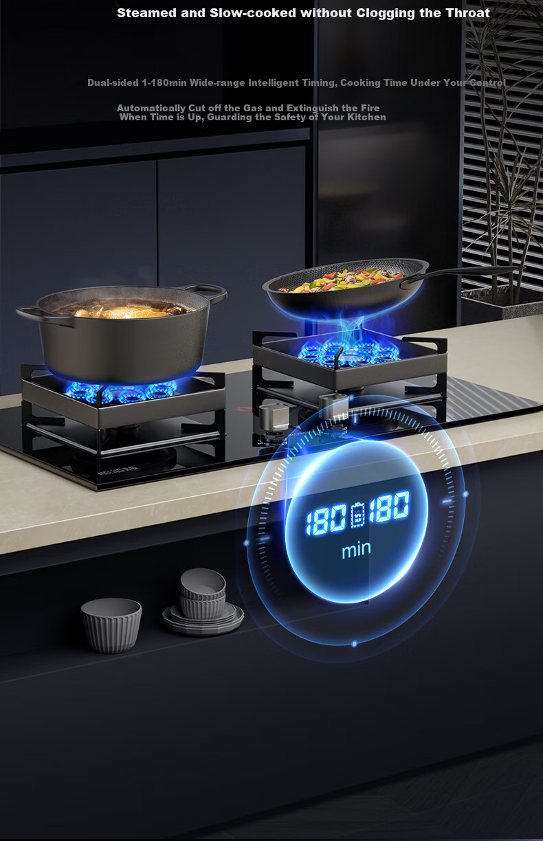 MeiLing Upgraded 70% High Efficiency Gas Stove Natural Gas Built-in Desktop 5.2kW Powerful Flame Dual Burner Gas Cooktop 515KL 6