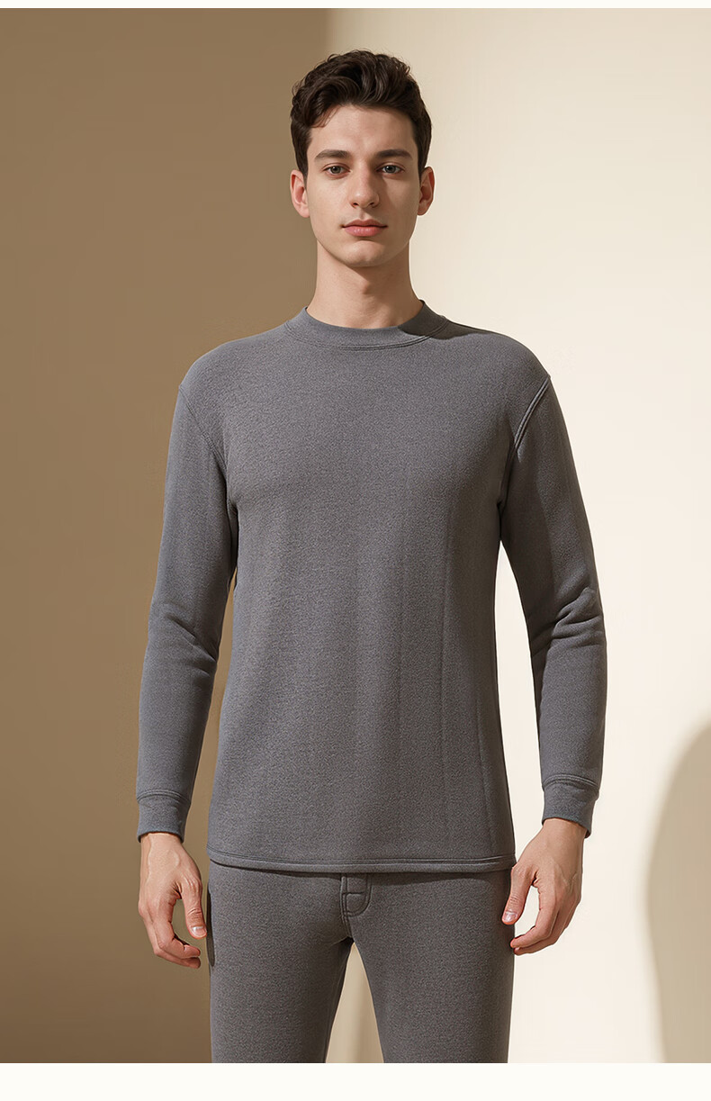 FIRS 100% Wool Fleece-Lined Five-Layer Thickened Men's Thermal Set Winter Cold-Resistant Autumn Base Layer Top and Bottom 1