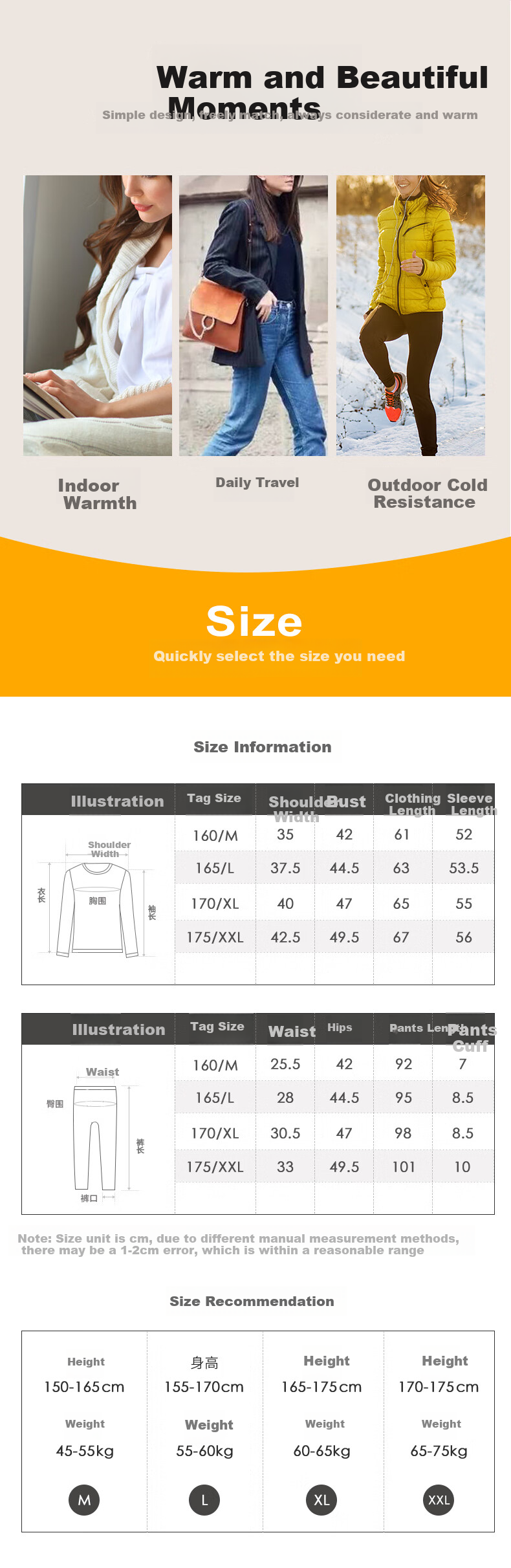 Yiershuang [First-Class 100% Pure Cotton] Women's Thermal Underwear Set, Anti-Static Full Cotton Autumn Top And Bottom, Cotton Sweater And Pants 9