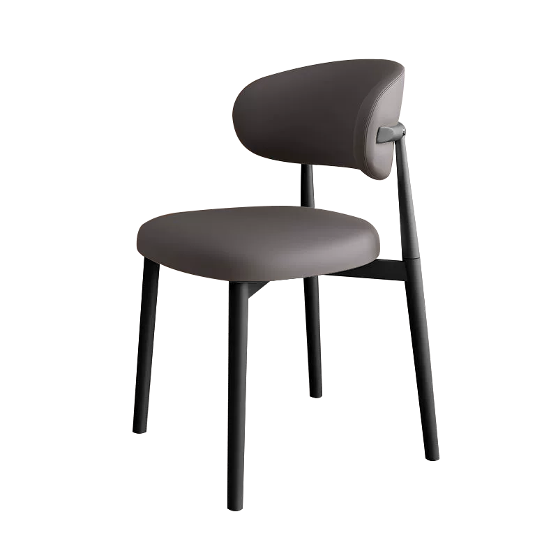 Annafu Chair Back Dining Chair Home Chair Nordic Office Chair Creative Light Luxury Dining Table Chair CY167 Dark Gray Black Legs