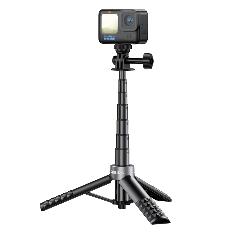 PHILIPS Mini Handheld Selfie Stick for DJI Action6/5pro/4 Action Cameras, Portable Travel Photography Tool, Outdoor Live Streaming And Vlog Shooting Tripod 5315