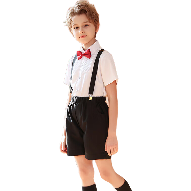 Yinuofang Children's Performance Costume Six-One Showwear Kindergarten Suspender Pants Set Graduation Photo Host Formal Wear