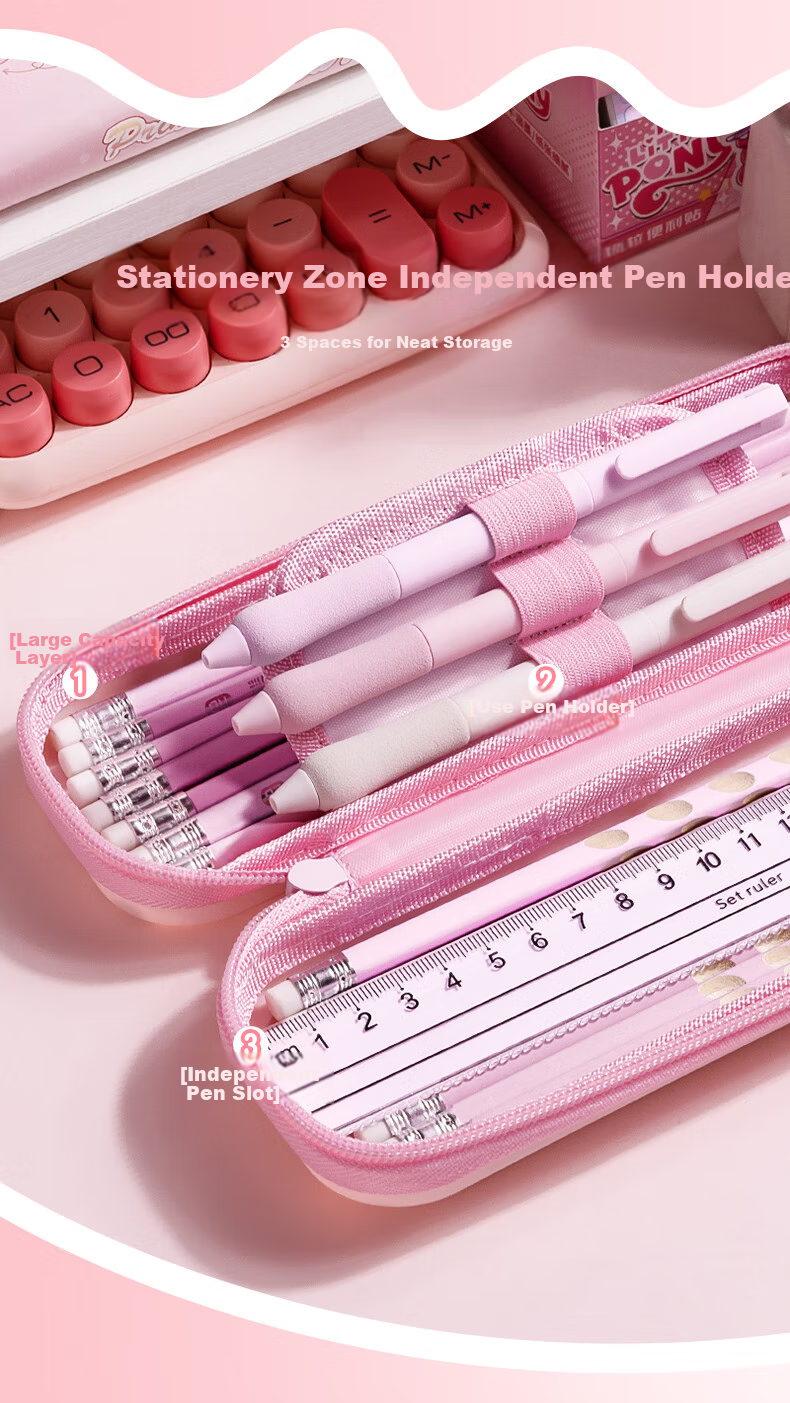 Kabaxiong Detachable Bubble Ball Double-Layer Pencil Case, Smooth Opening And Closing, High Aesthetic Value, Large Capacity Stationery Pencil Case for Students, Back-To Essential for Girls 4