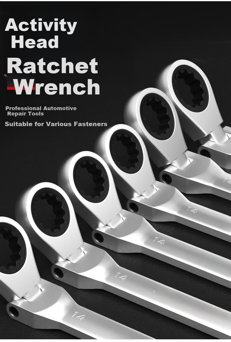 Chengyang Labor-Saving Dual-Head Ratchet Wrench, Quick-Release Spanner, Bidirectional Multi-Functional Open-End Plum Blossom Mirror-Finish Wrench 1