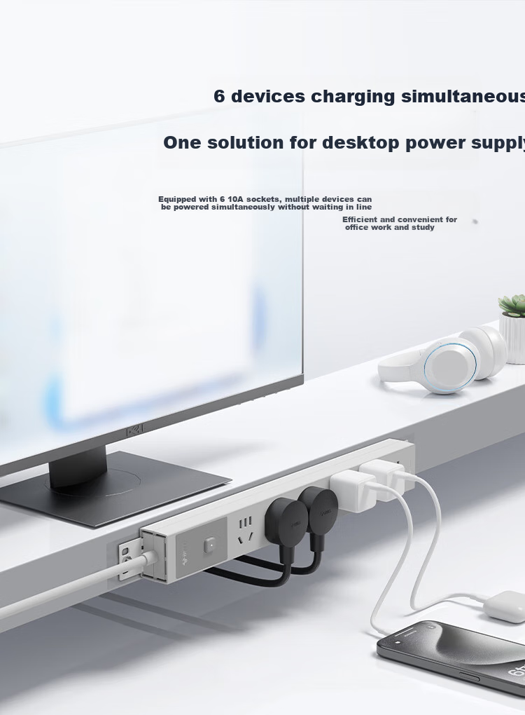 BULL Lightning Protection PDU Desktop Overload And Overpower Protection Under-Desk Gaming Cabinet Socket/power Strip/extension Cord/surge Protector, 8 Outlets with Master Switch, 1.8 Meters, GNE-P108ET 3