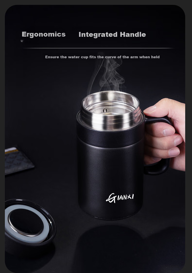 Jieanxi Insulated Mug, 316 Stainless Steel, Smart Temperature Display, Large Capacity, Office Tea Cup, Home Use, 520ml Gift 6