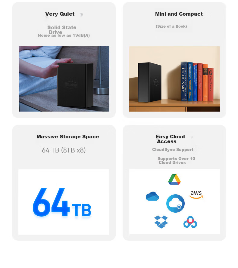 TERRA MASTER F8 SSD All-Flash 8-Bay NAS Network Storage, Team Collaboration, Private Cloud, File Sharing And Backup, Computer And Mobile Device Expansion (4-Core 8GB RAM) 3