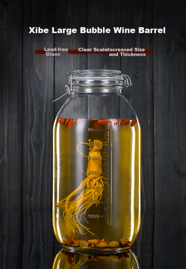 Scybe Infusion Jar, 4 Jin Capacity, Specialized for Alcohol Infusion, Empty Bottle for Storing Alcohol, Juice And Milk Bottle, Wen Dun 2000ml, 2 Pieces 2