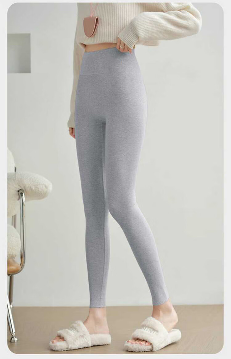 Zaisuo Women's Autumn Winter Cotton Striped Slimming Leggings Fleece Lined Thickened Tights Outerwear Leggings 17